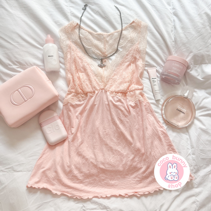 vintage baby pink bustier lace top