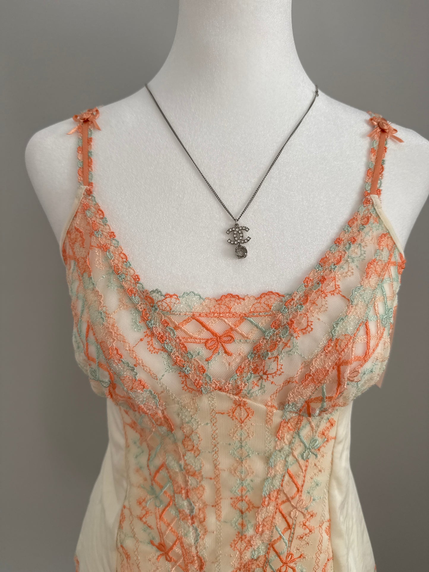 tangerine floral martini camisole