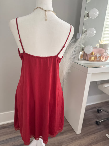 red pomegranate martini slip dress