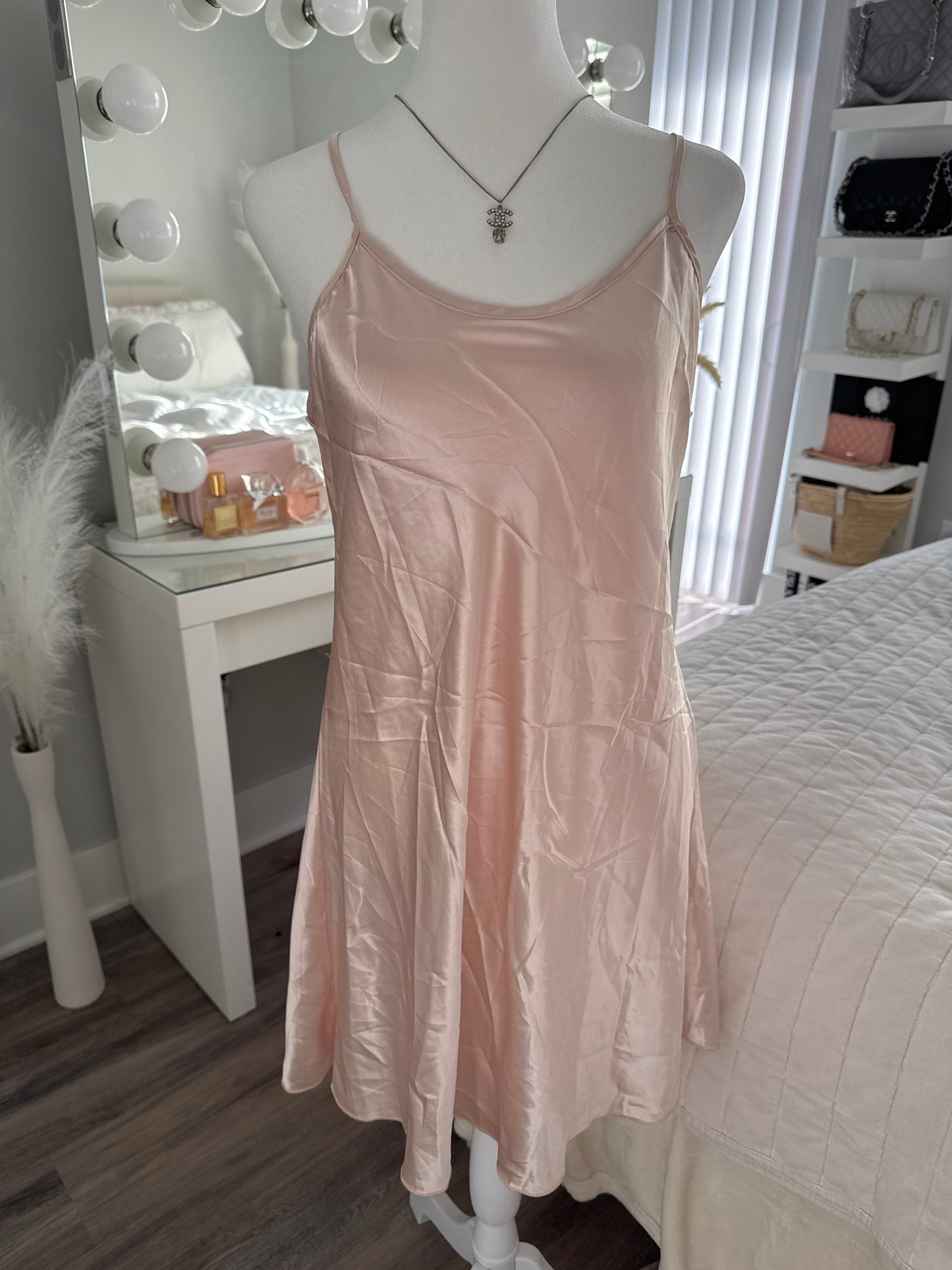 pink grapefruit martini slip dress
