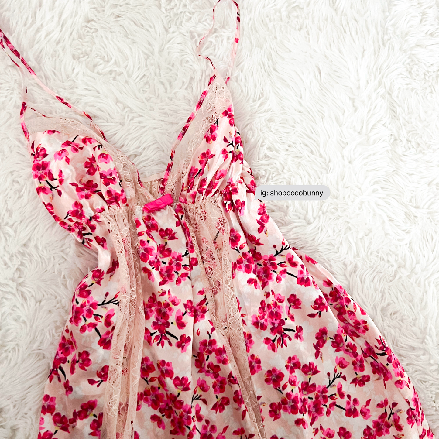 victoria’s secret sleeping beauty floral bow slip dress