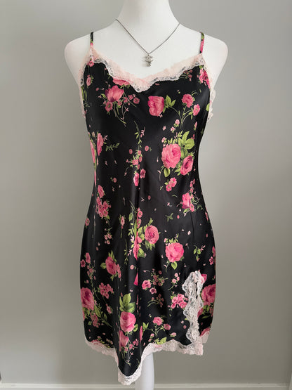 charcoal rose martini slip dress