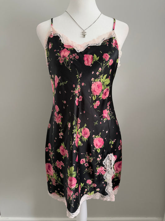 charcoal rose martini slip dress