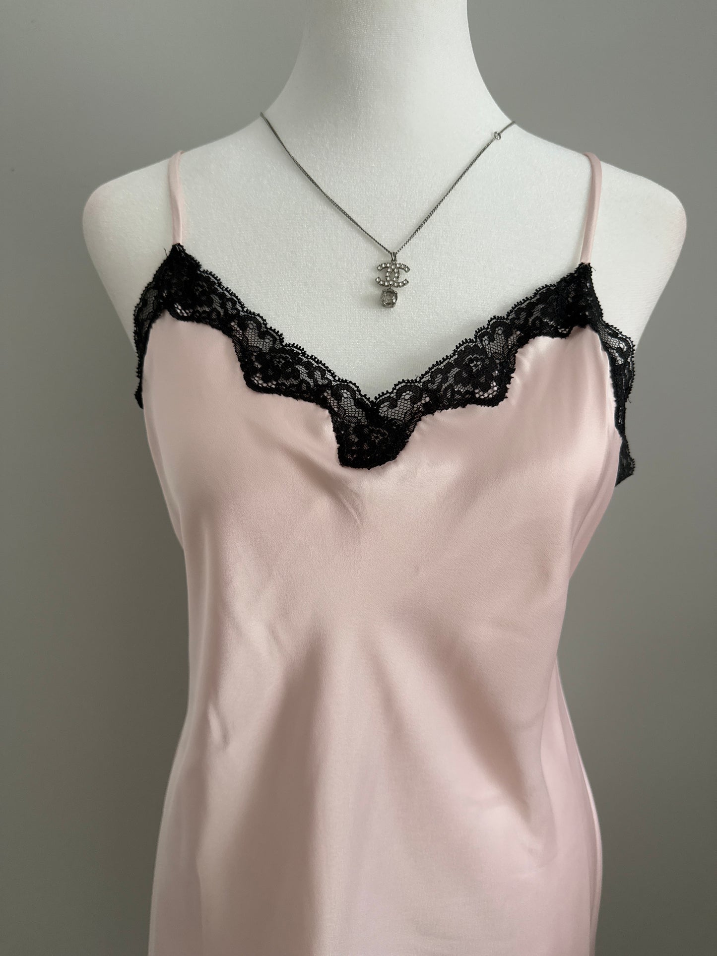 blush noir cocktail slip dress