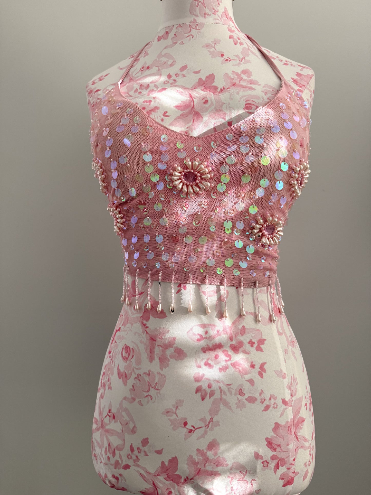 guava sequin fizz martini camisole