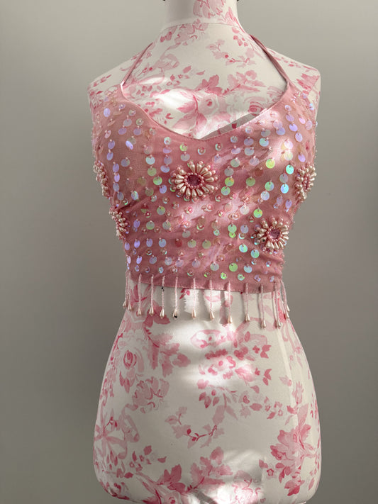 guava sequin fizz martini camisole