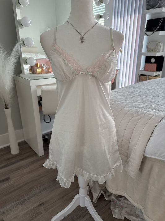 white pumpkin martini slip dress