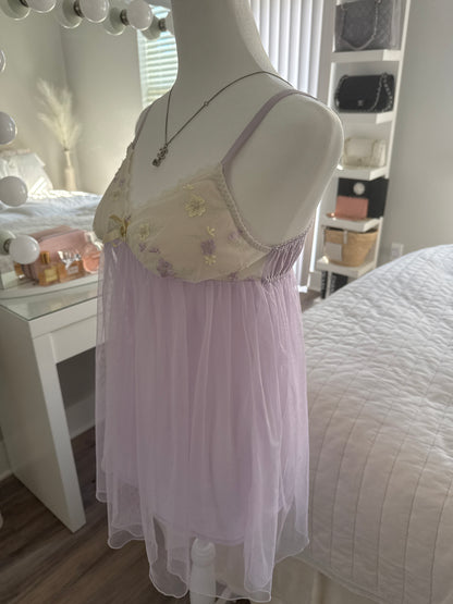 fairy lavender floral slip dress