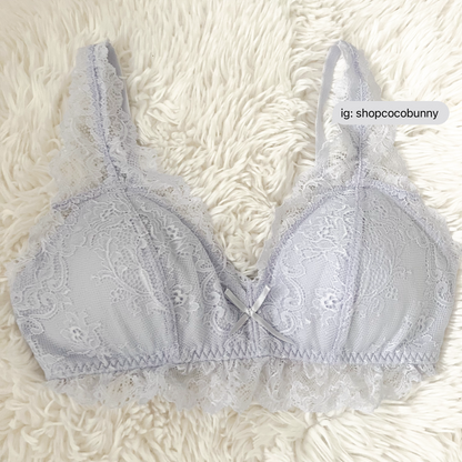 japanese brand lace purple bralette and briefs set