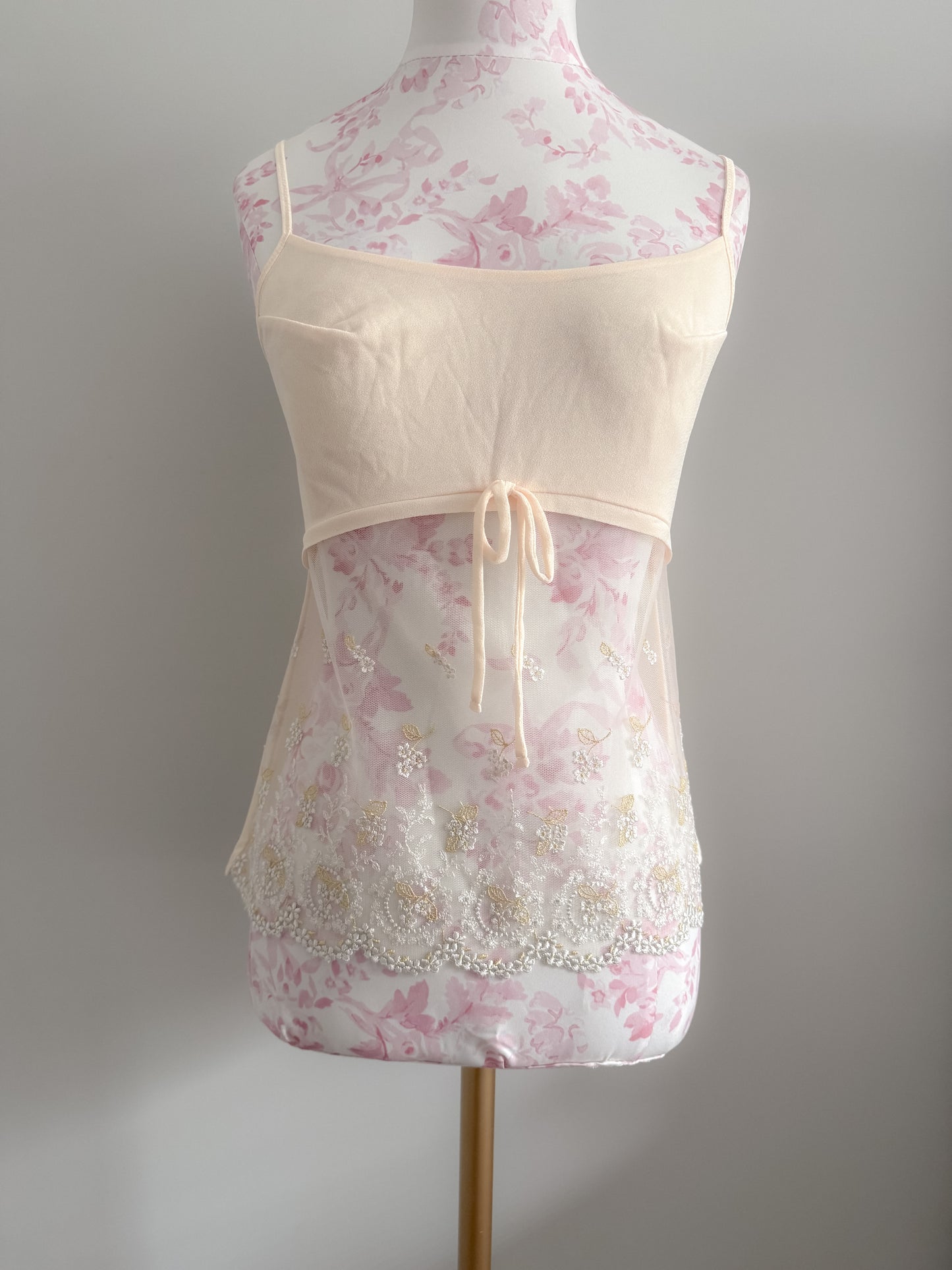 golden pearl splash cocktail camisole