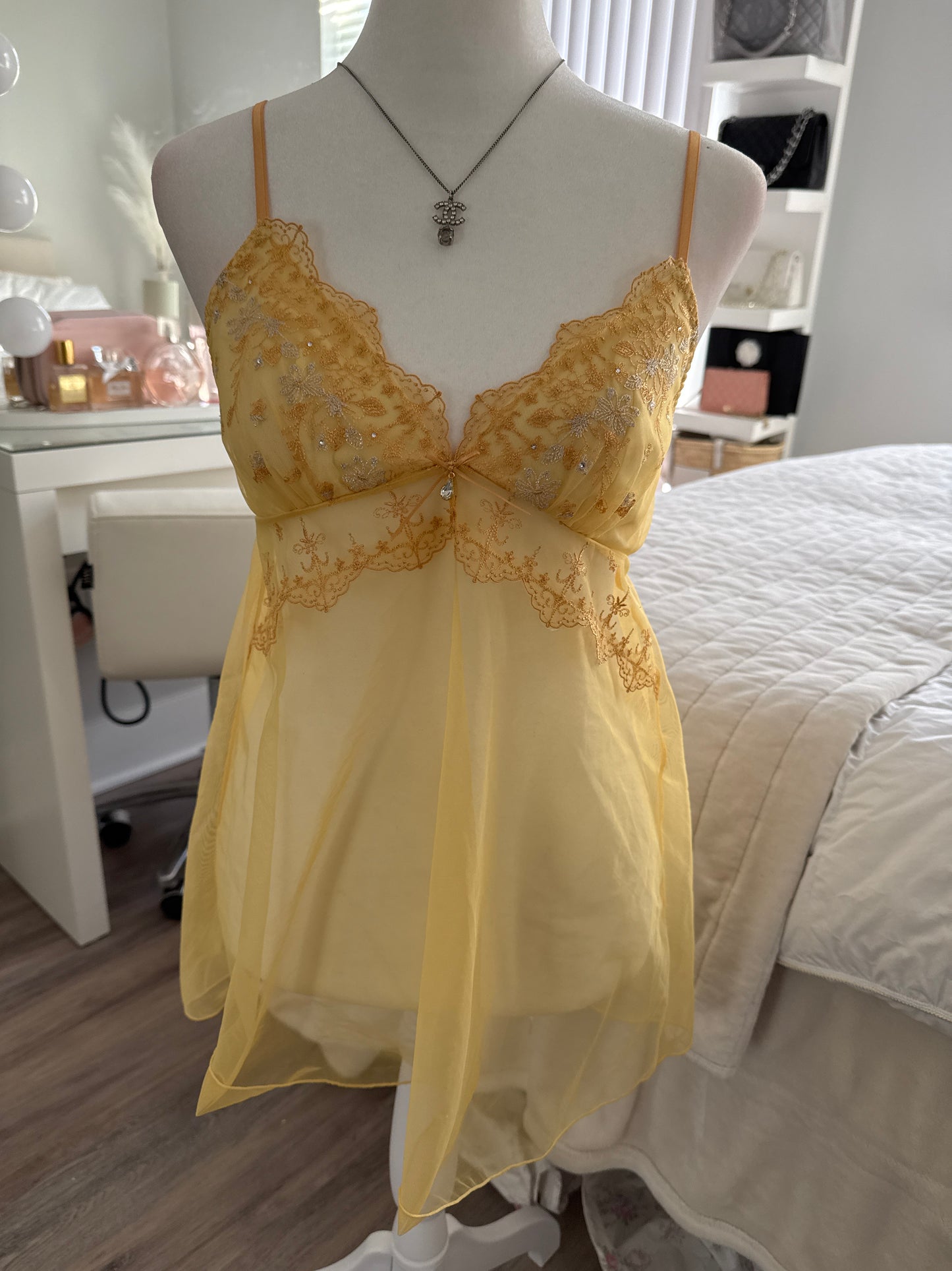 lemon and peach bellini slip dress