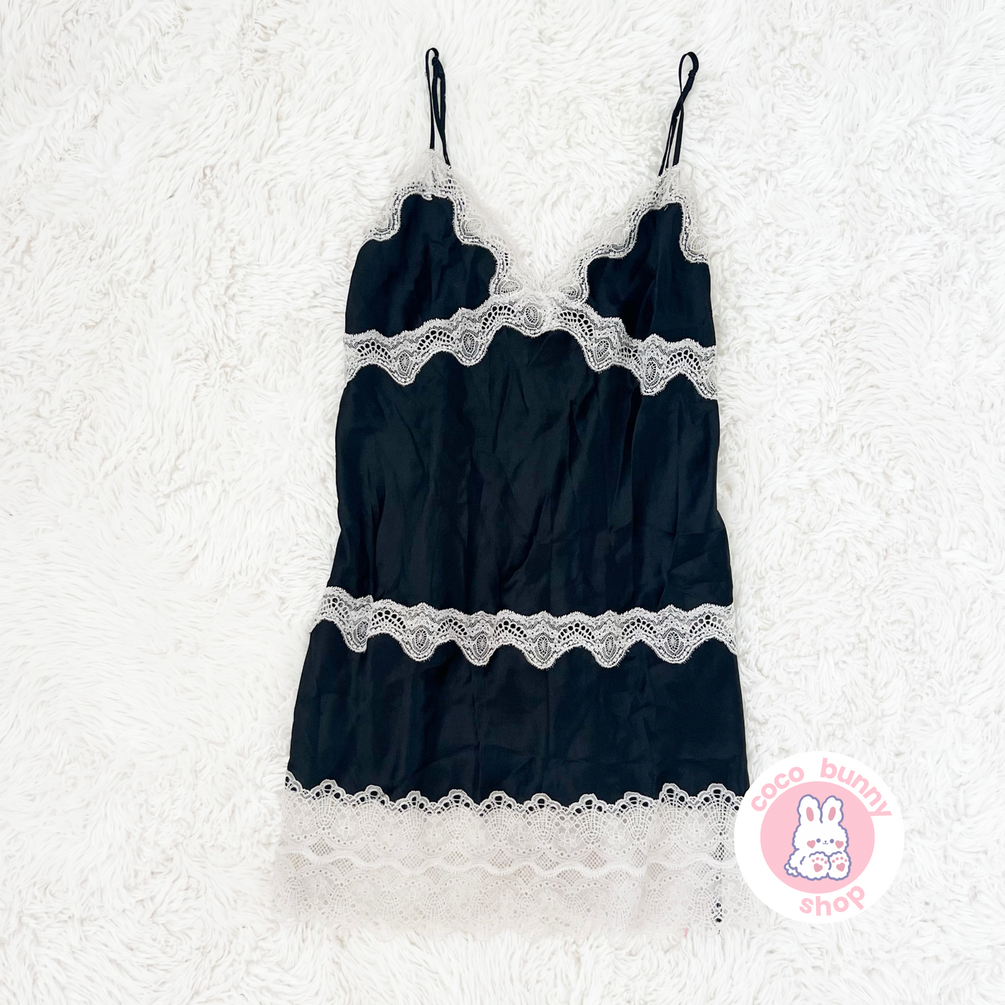 vintage victoria's secret black lace slip dress