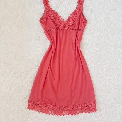 red dragonfruit floral martini slip dress