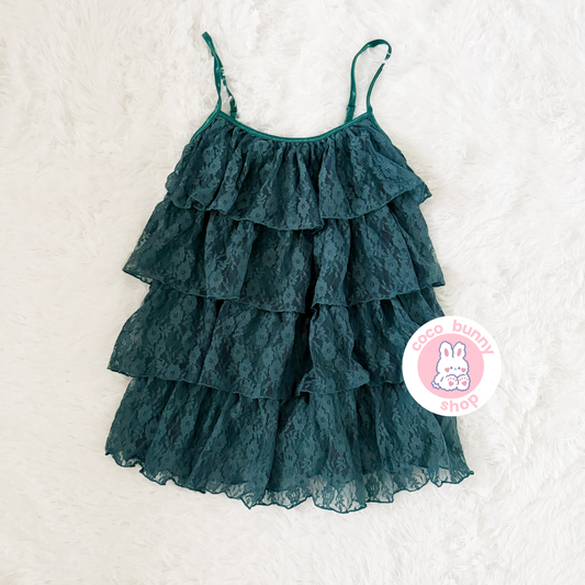 turquoise ruffle lace camisole