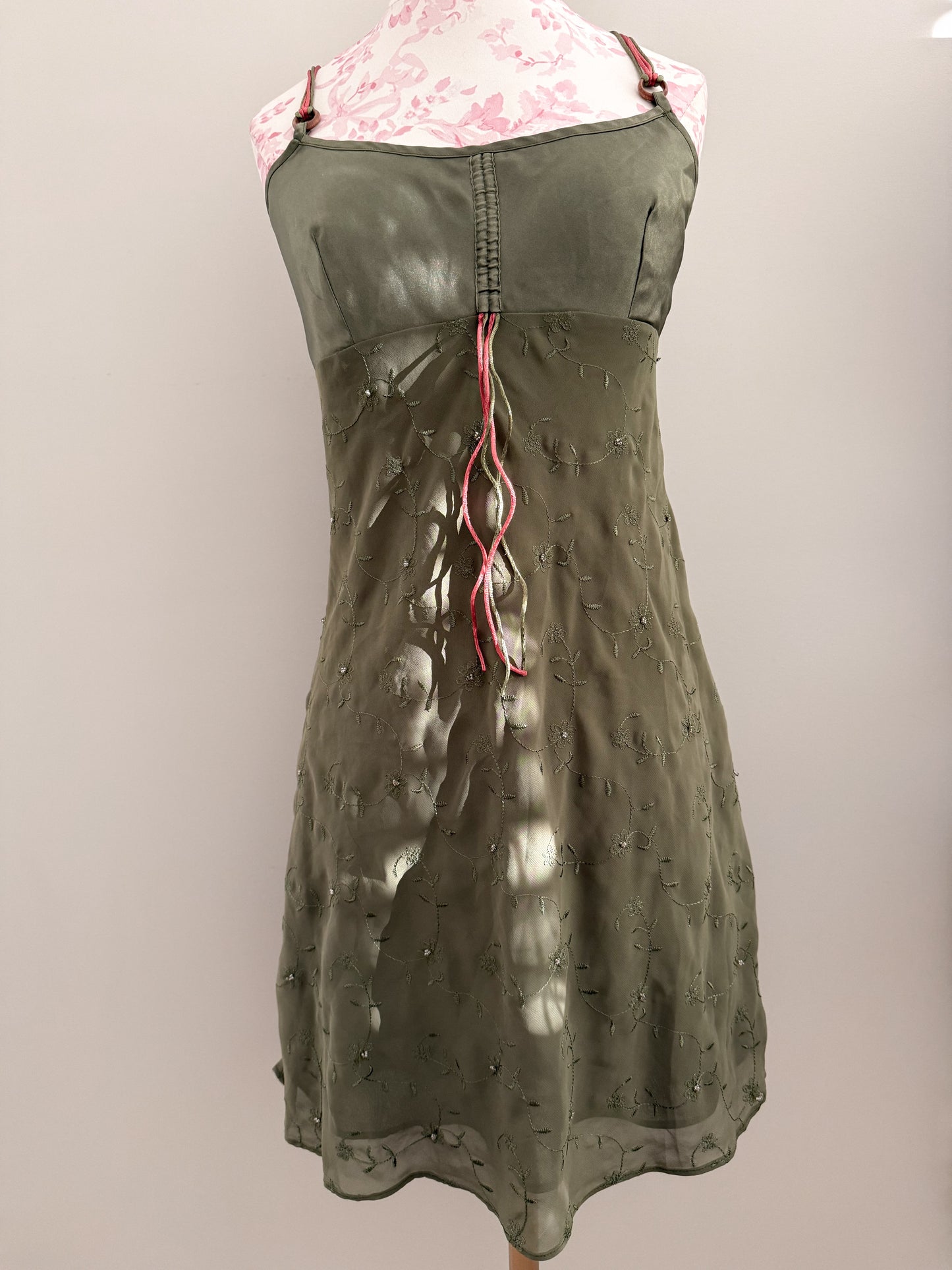 forest mint tide martini slip dress