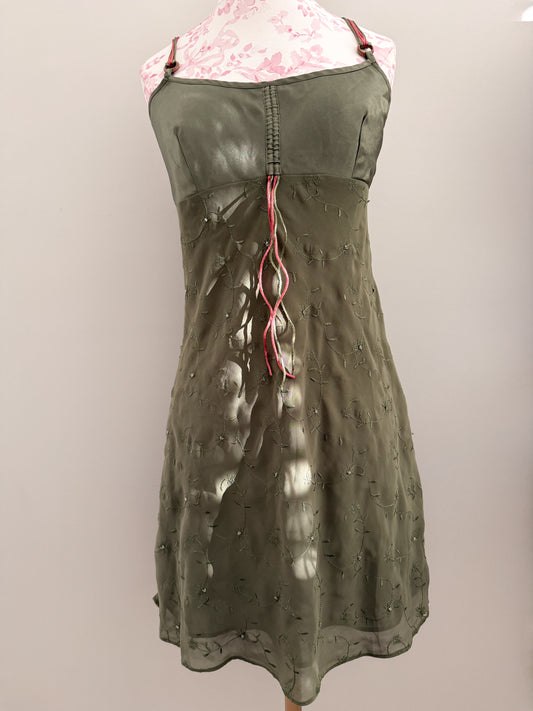 forest mint tide martini slip dress