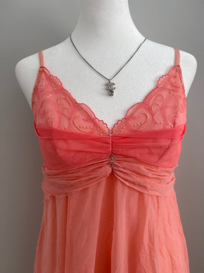 raspberry coral martini slip dress