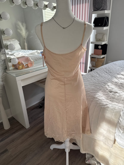 mauve lace bow slip dress