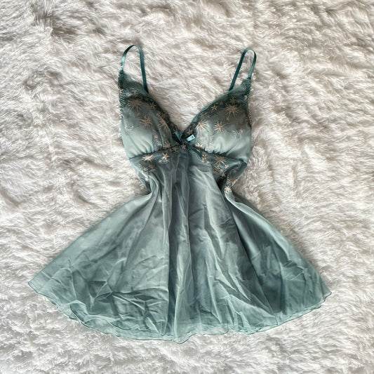 celestial blue champagne slip dress