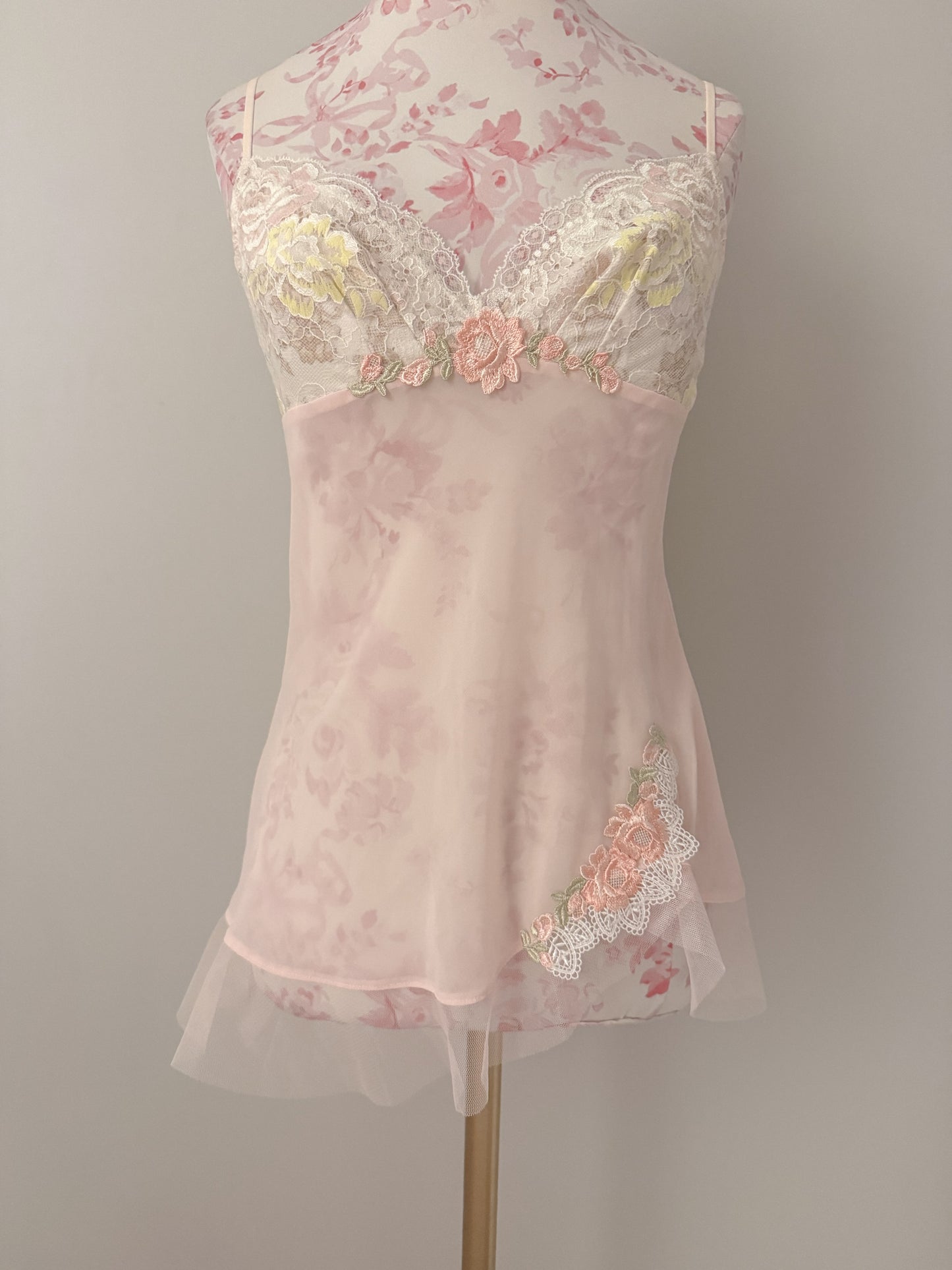rose blush drizzle bellini camisole