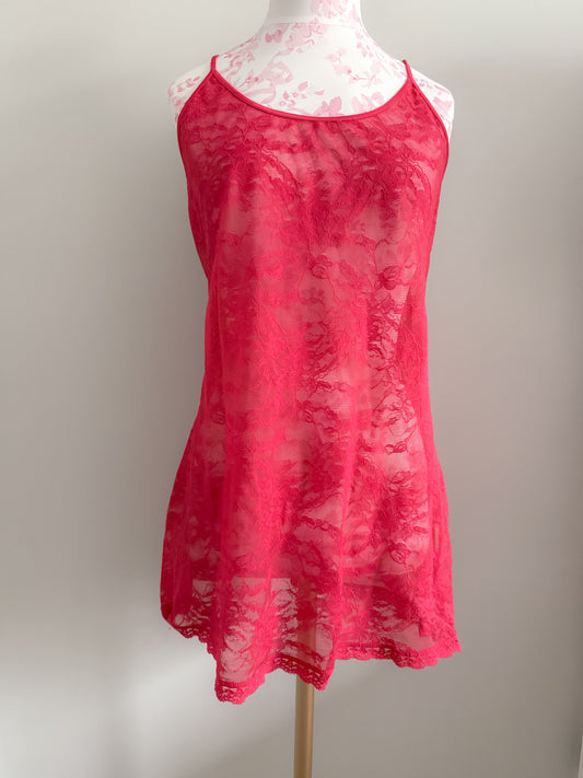 crushed raspberry sour slip dress