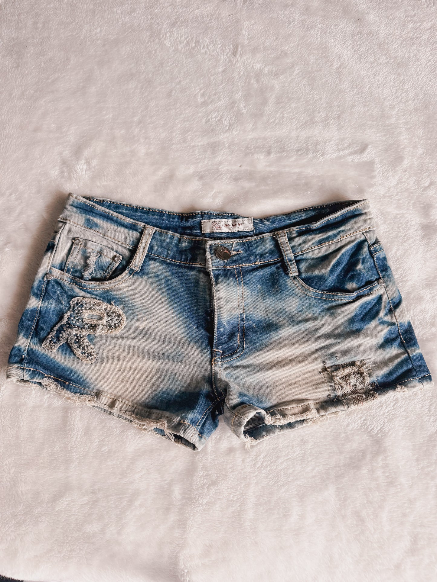 stitched sinner bunny shorts
