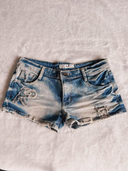 stitched sinner bunny shorts