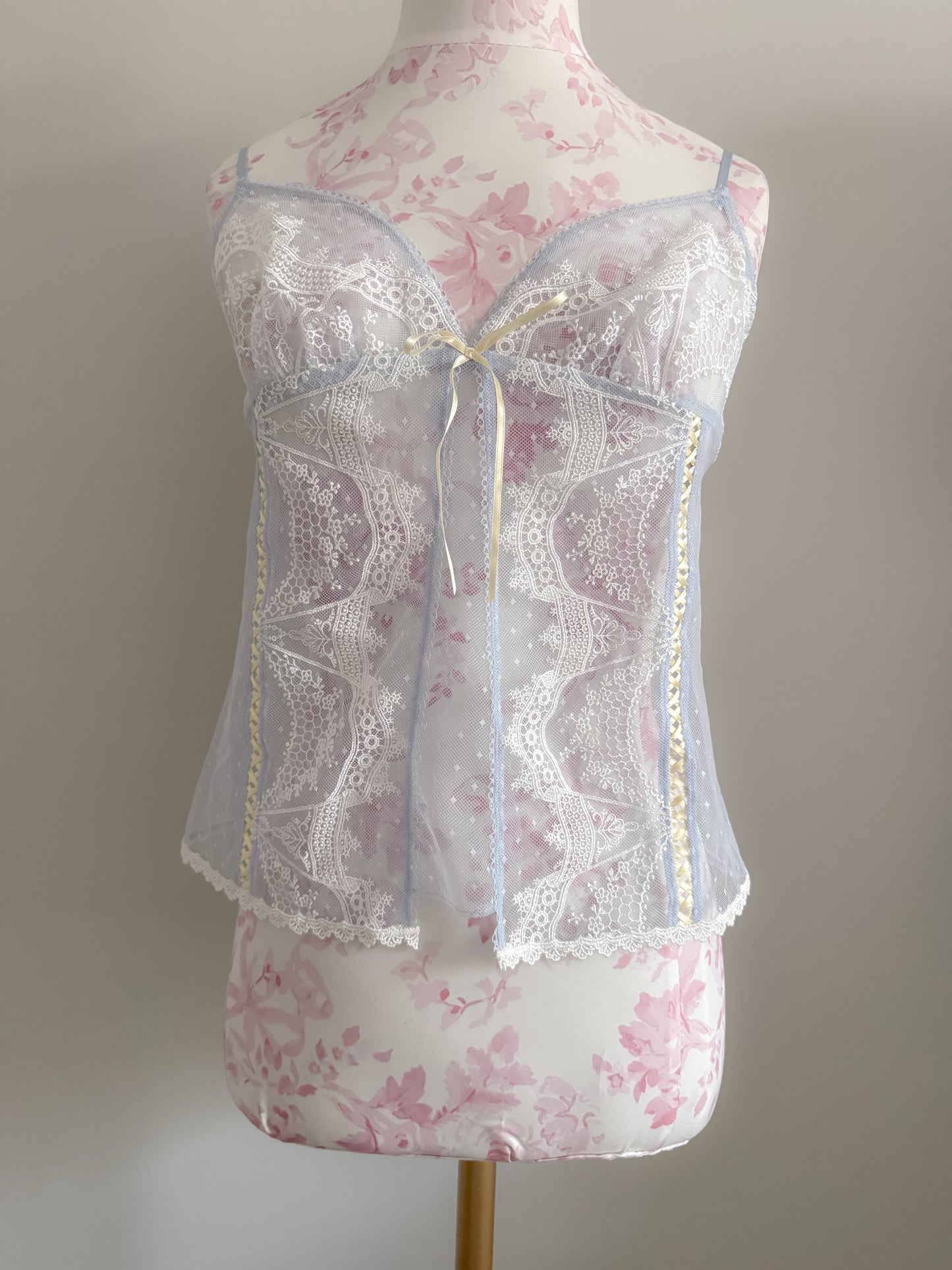 aqua moonflower twist cocktail camisole