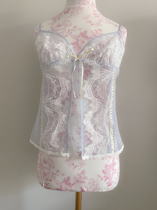 aqua moonflower twist cocktail camisole