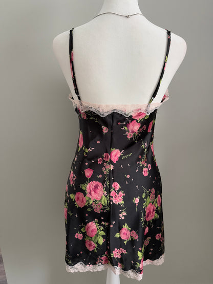 charcoal rose martini slip dress