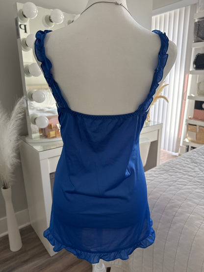 blue violet margarita slip dress