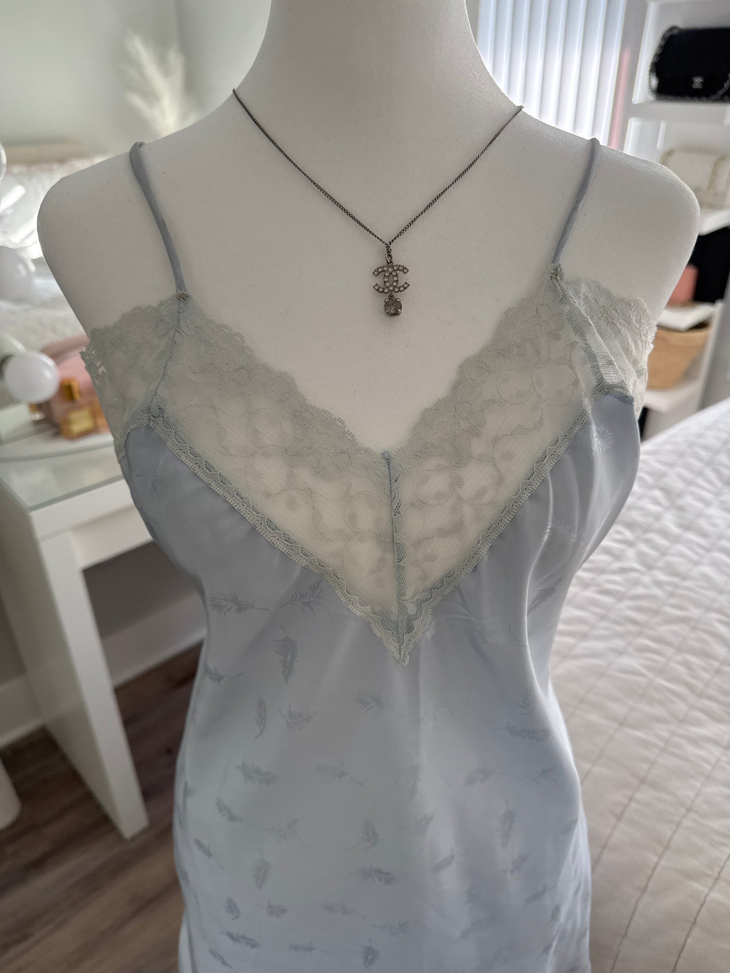 blue hydrangea yuzu slip dress