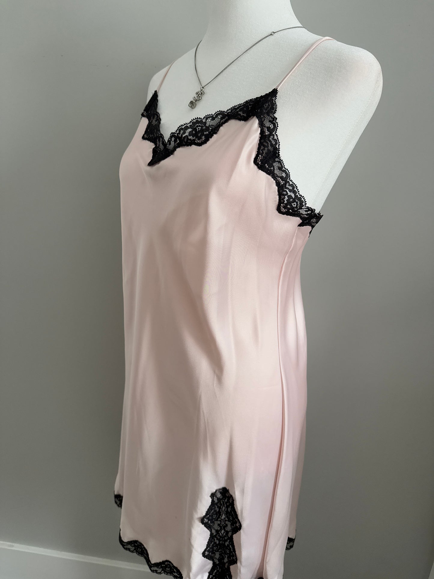 blush noir cocktail slip dress