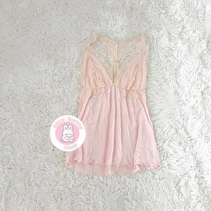 vintage baby pink bustier lace top