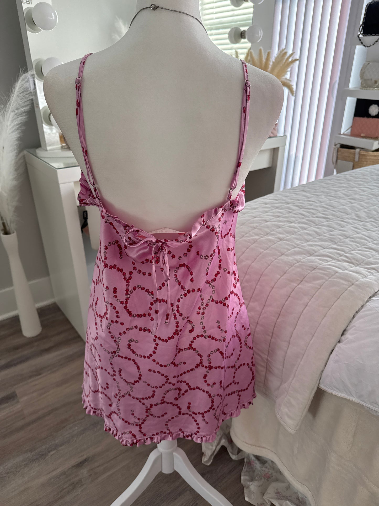 rose bloom martini slip dress