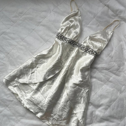 odette white swan slip dress