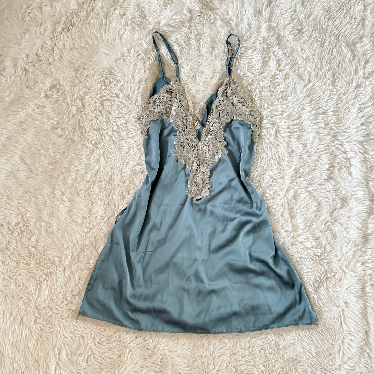 elegant blue satin camisole