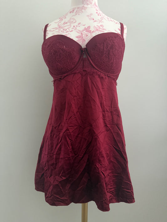 bordeaux rose martini slip dress