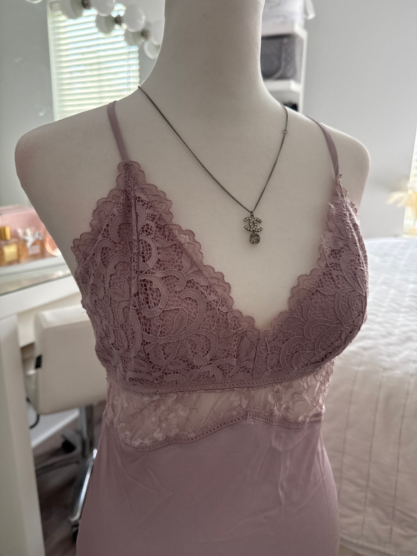 lavender plum martini slip dress