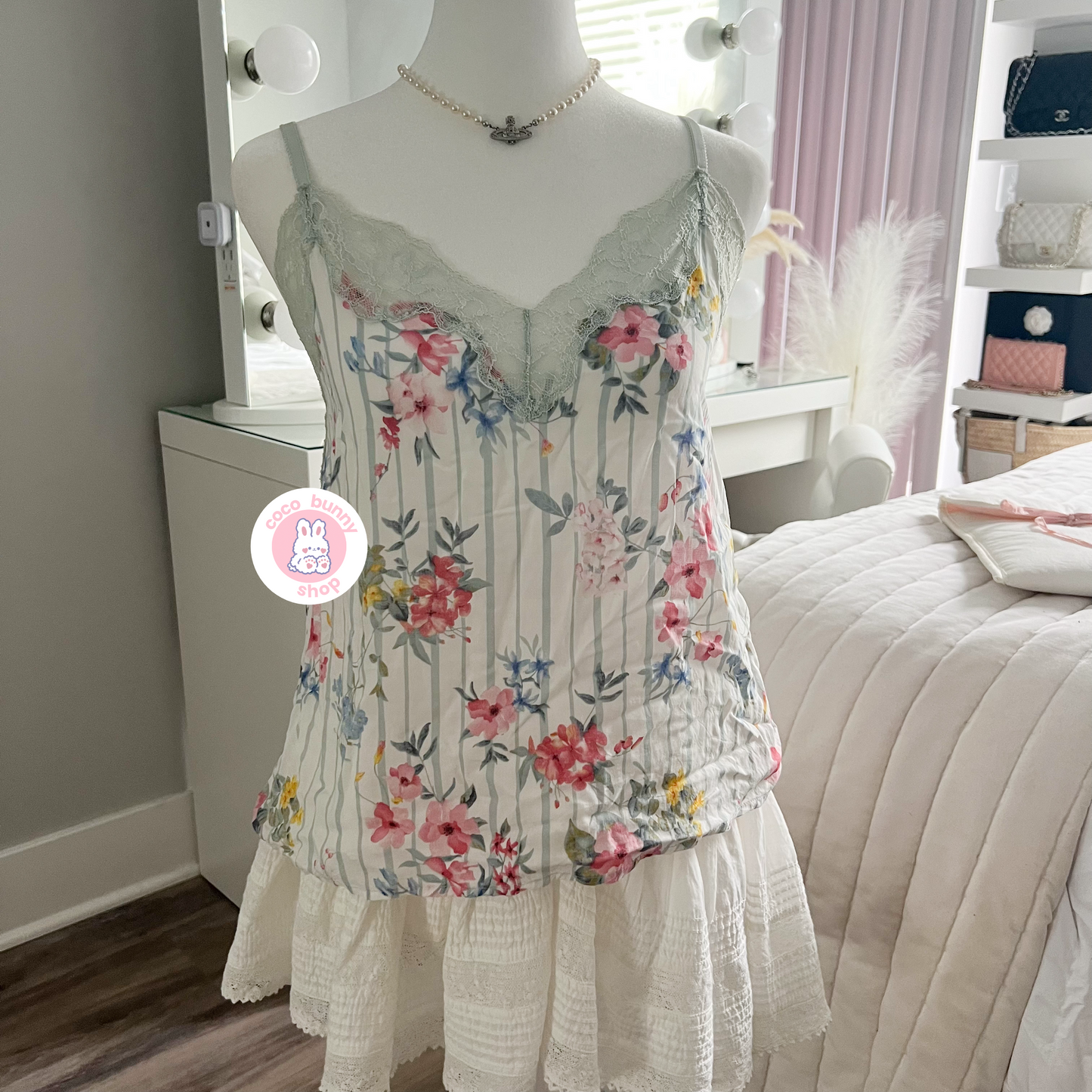 eblin floral and pin stripe camisole