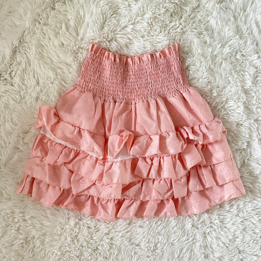 baby pink ruffle skirt