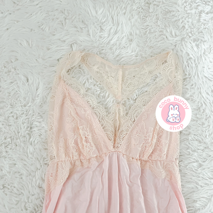 vintage baby pink bustier lace top