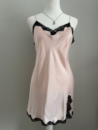 blush noir cocktail slip dress