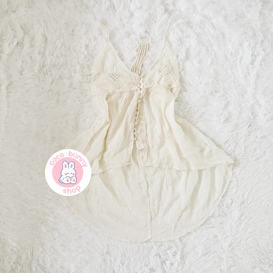 milkmaid cottage ruffle babydoll camisole