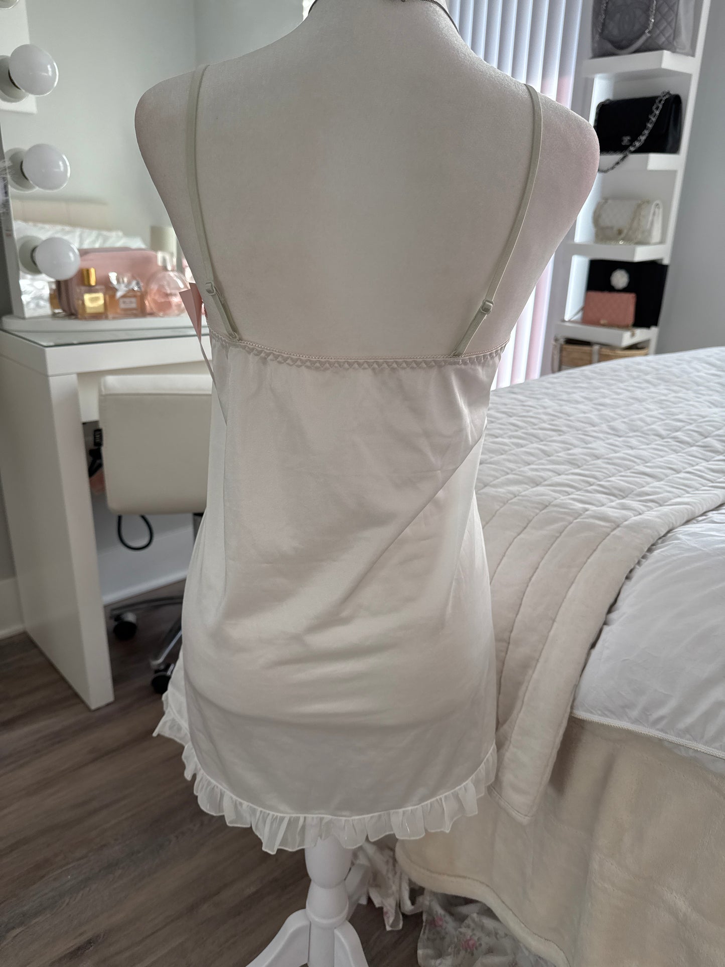 white pumpkin martini slip dress