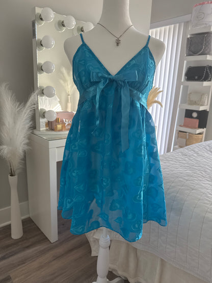 blue raspberry heart stopper slip dress