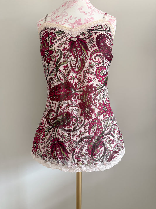 dark cherry bloom margarita camisole