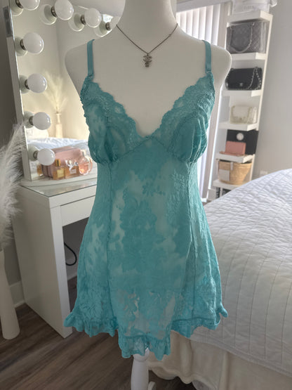 blue curaco breeze spritz slip dress