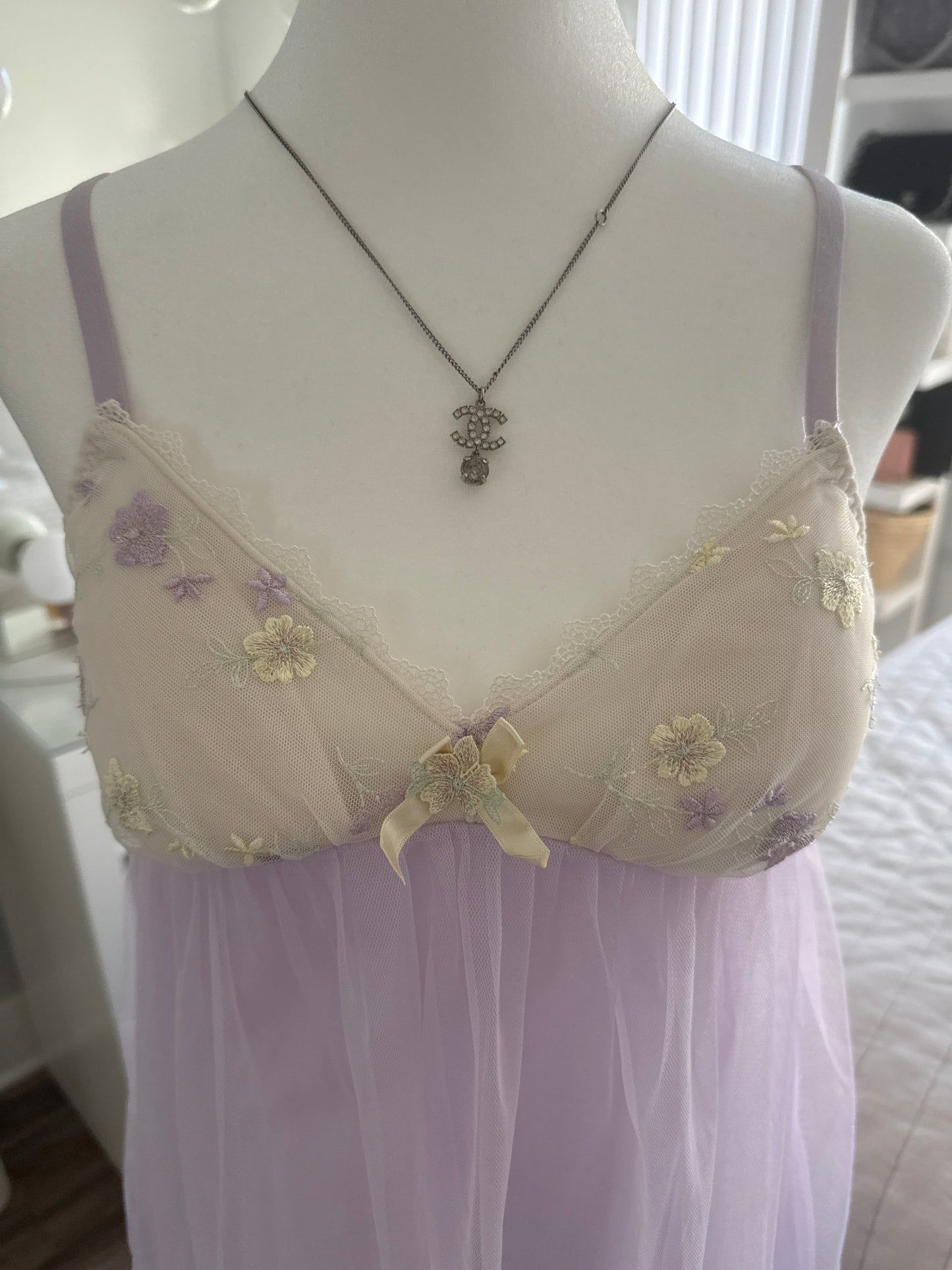fairy lavender floral slip dress