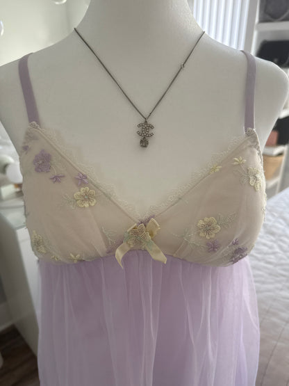 fairy lavender floral slip dress